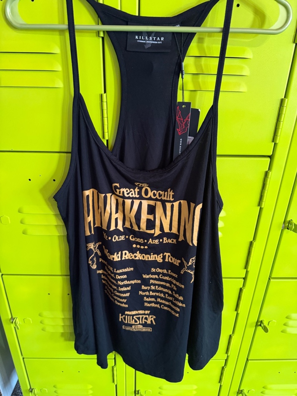 Killstar Black Tank with Gold 'Great Occult Awakening' Graphic